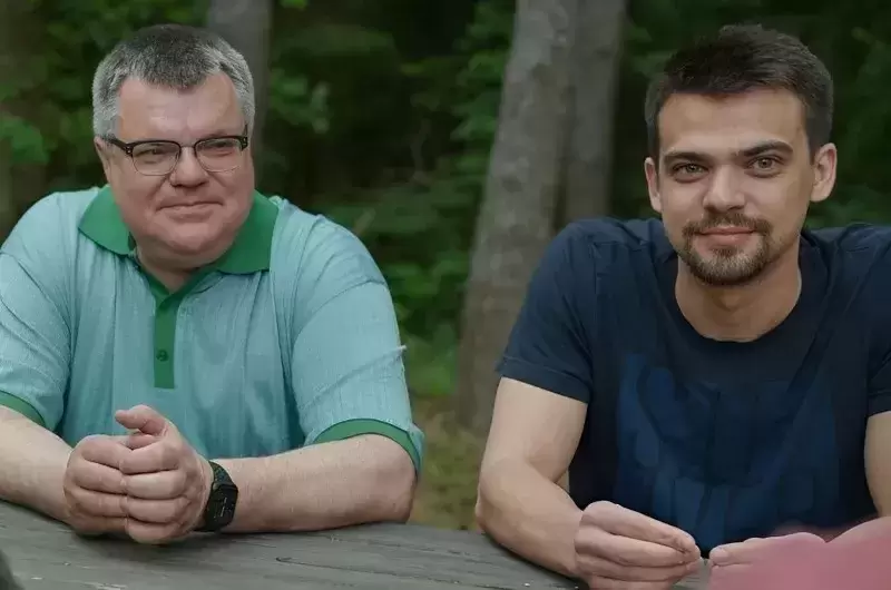 Ex-banker Viktor Babariko with his son Edward Babariko