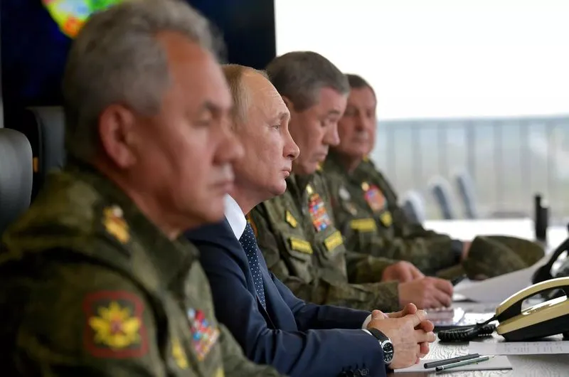 Putin observes the Zapad 2021 military exercises on the Mulino Polygon