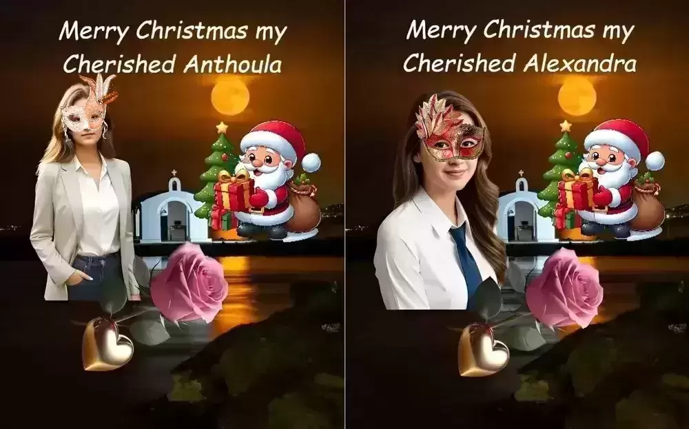 Merry Christmas-Christmas Cards to Anthie and Alexandra 2024.12.18