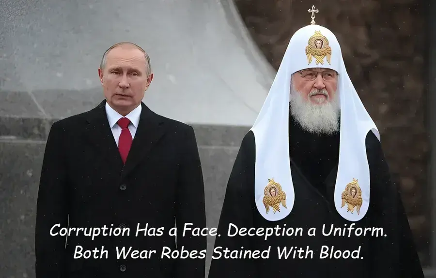 Putin with his Altar Boy Kirill, The Face of Fascism and Corruption, The Russian Orthodox Church, Child Abductions, Child Abuse, 2026.04.01 Putin's Russia vs. the Soviet Union, Threat of Democracy,