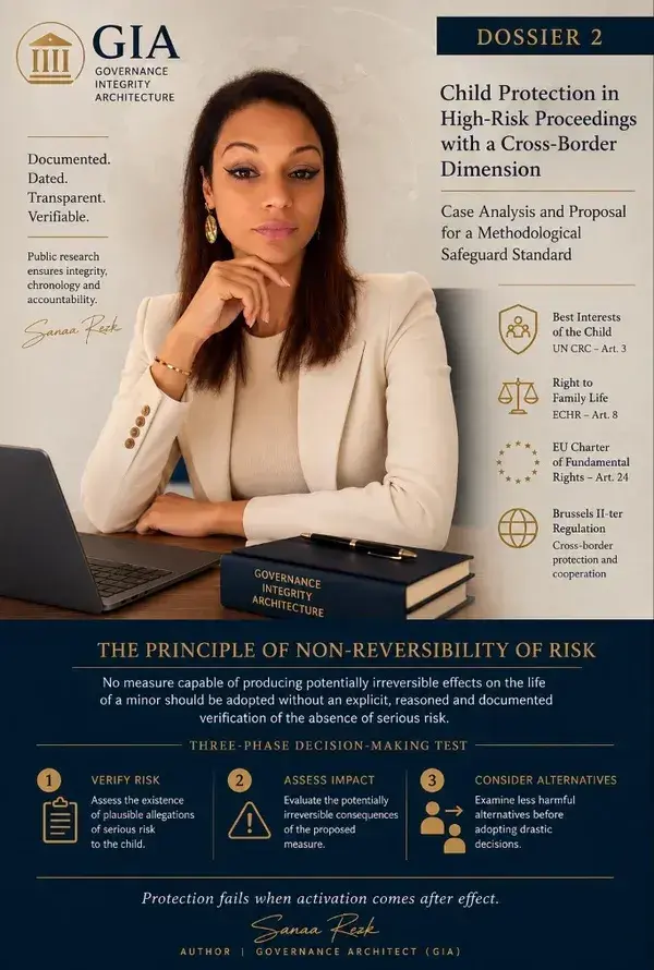 Sanaa Rezk, Independent Governance Researcher, AI Governance, Governability, Institutional Capacity, ΔT Principle, Governance Integrity Architecture (GIA), SPSF, Subverting the Hague Convention, The Hague Convention Betrayed, 